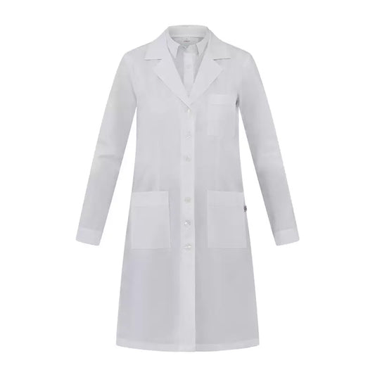 Camice Siria Bianco Camice Donna Manica Lunga No Stiro Farmacia Medicale