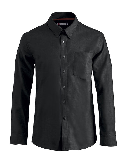 Camicia Oxford Nero Manica Lunga Camicia Button Down