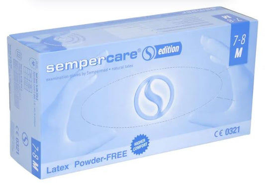 Guanti Lattice Senza Polvere 100 pz Sempercare uso medico Cat.3 contro rischio chimico e biologico