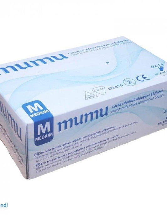 Guanti Lattice con Polvere 100 pz Mumu Guanti uso medico Cat.3 contro rischio chimico e biologico Guanti uso alimentare