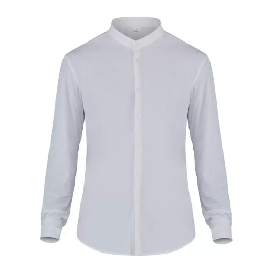 Camicia Novak Bianco Camicia Uomo Collo Coreana Elasticizzata Cameriere Barman Ristorante