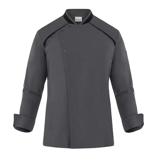 Giacca Lauro Grigio Giacca Cuoco Microfibra No Stiro Traspirante