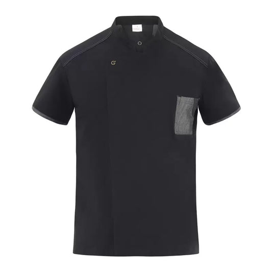 Giacca Nathan Nero Giacca Cuoco Manica Corta Elasticizzata Traspirante