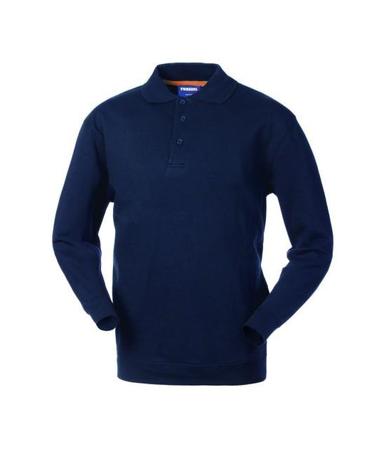 Felpa Collo Polo Blu Felpa Puro Cotone Felpa da Lavoro Industria Officina Tempo Libero