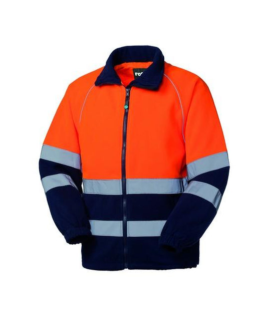 Pile Norberg Hi-Vis Arancio/Blu Giacca in Pile da Lavoro Alta Visibilità da Cantiere Asfaltatore Lavori Stradali