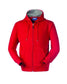 Felpa Cardiff Rosso Felpa con Cappuccio in Contrasto Zip Lunga