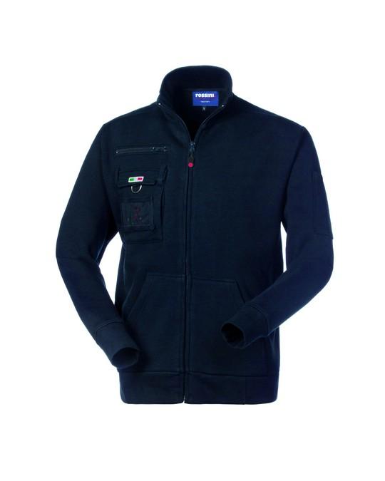 Felpa Quebec Blu Felpa da Lavoro con Taschino Zip Lunga