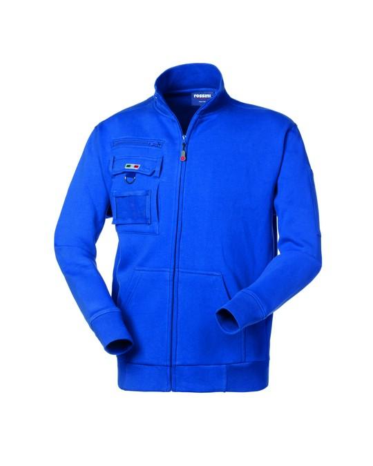 Felpa Quebec Azzurro Royal Felpa da Lavoro con Taschino Zip Lunga