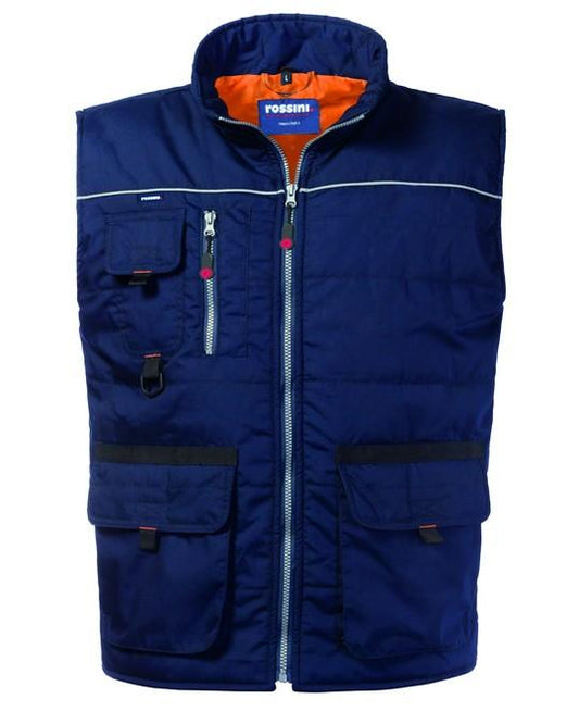 Gilet Morgan Blu Gilet Imbottito Multitasche da Lavoro Officina Magazzino Industria