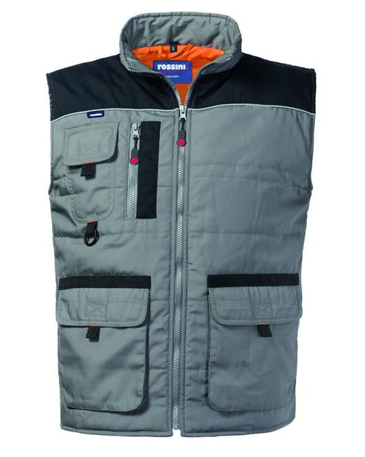 Gilet Morgan Grigio Gilet Imbottito Multitasche da Lavoro Officina Magazzino Industria