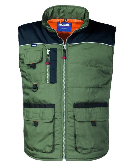 Gilet Morgan Verde Gilet Imbottito Multitasche da Lavoro Pescatore Cacciatore