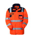 Parka Lindos Hi-Vis Arancio/Blu Giaccone Imbottito da Lavoro Alta Visibilità da Cantiere Asfaltatore Lavori Stradali