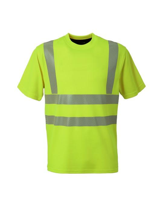 T-shirt Hi-Vis Giallo Maglietta da Lavoro Alta Visibilità da Cantiere Asfaltatore Lavori Stradali