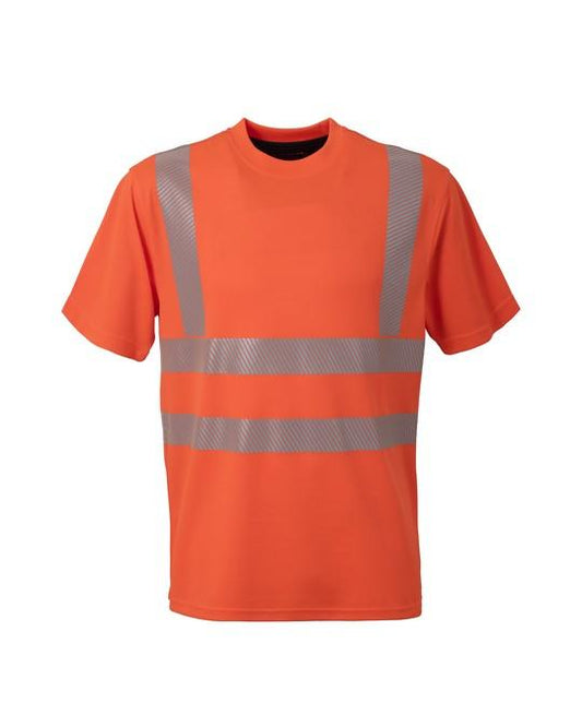 T-shirt Hi-Vis Arancio Maglietta da Lavoro Alta Visibilità da Cantiere Asfaltatore Lavori Stradali