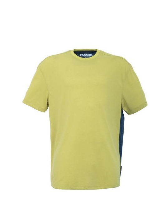 T-shirt Re-use Re-work Giallo Limone Maglietta da Lavoro Poliestere Riciclato con Inserti Officina Meccanico Magazziniere Elettricista Installatore