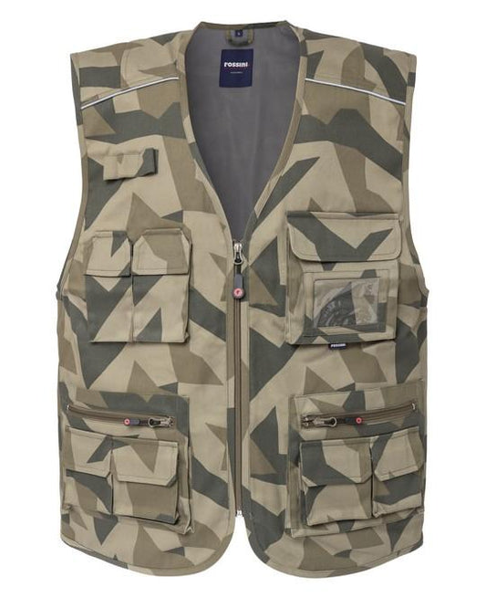 Gilet Florida Camouflage Gilet Multitasche Mimetico da Lavoro Tempo Libero Cacciatore Pescatore