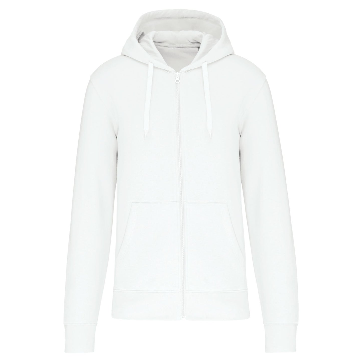 Felpa Kariban Bio White Zip/Cappuccio Uomo 280 grammi