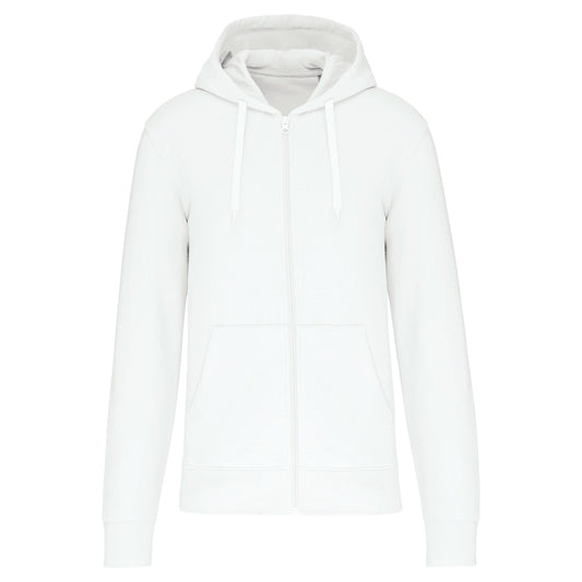 Felpa Kariban Bio White Zip/Cappuccio Uomo 280 grammi