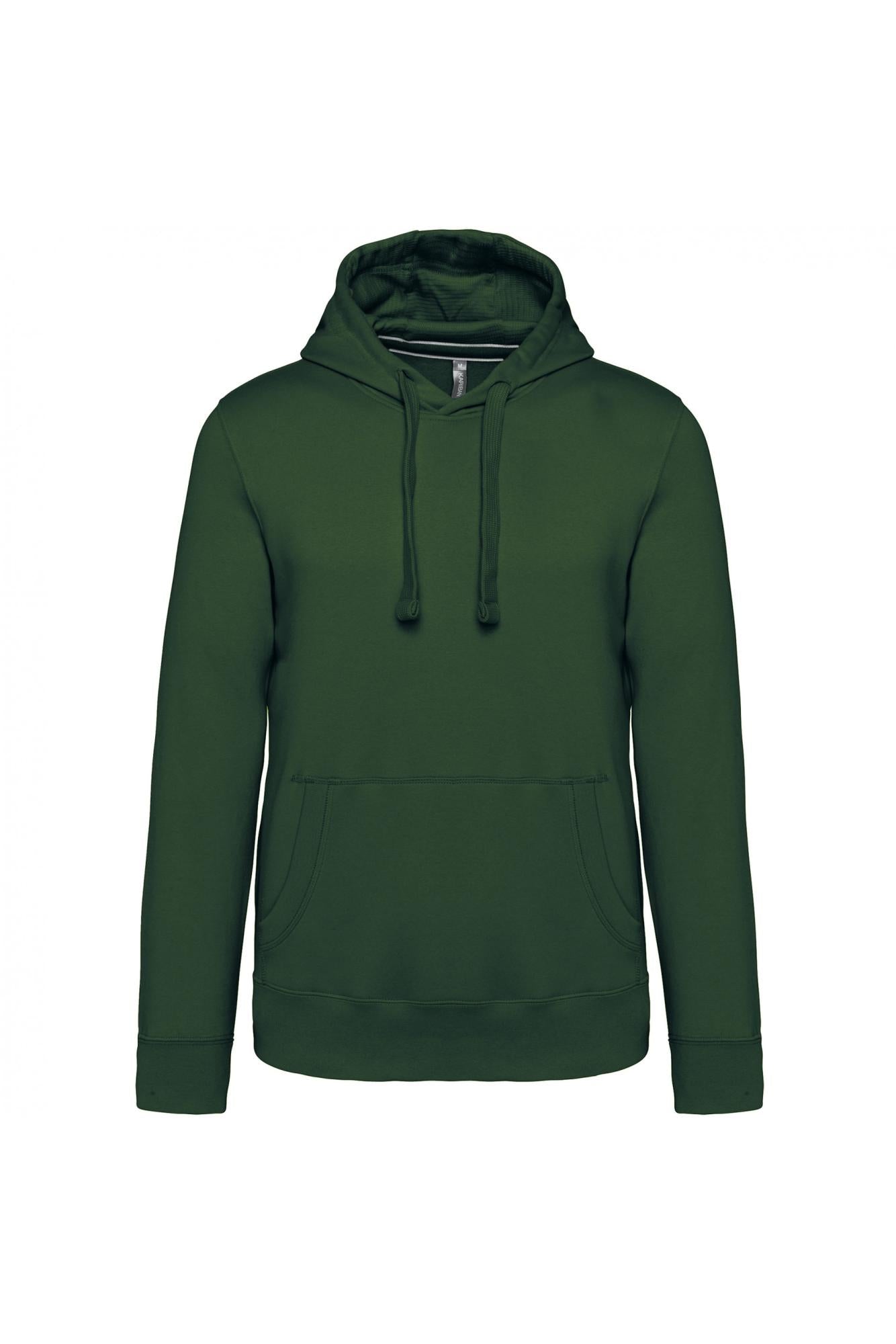 Felpa Premium Verde Scuro Felpa Unisex con Cappuccio Tascone Marsupio