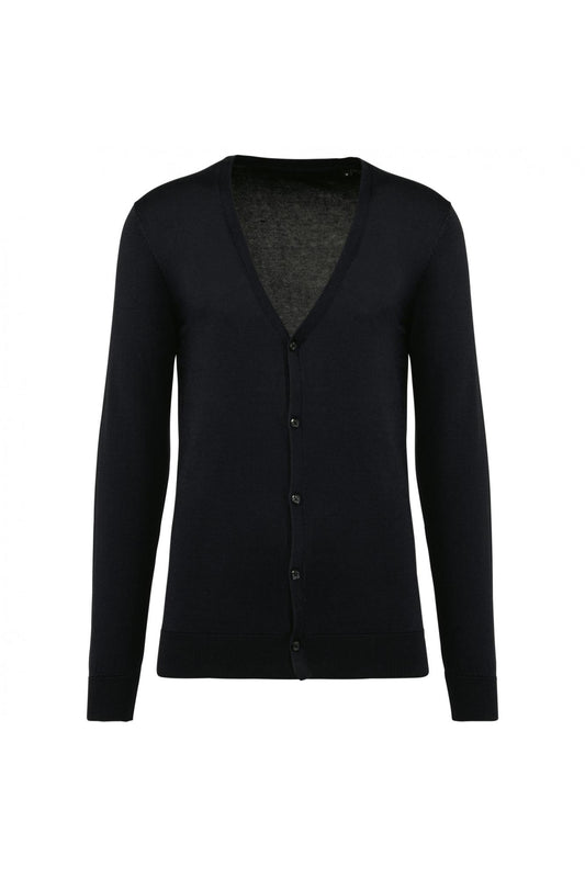 Cardigan Uomo Nero Cotone Supima® Maglioncino con Bottoni Puro Cotone