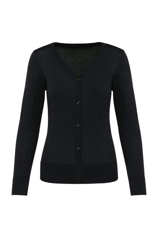 Cardigan Donna Nero Cotone Supima® Maglioncino con Bottoni Puro Cotone