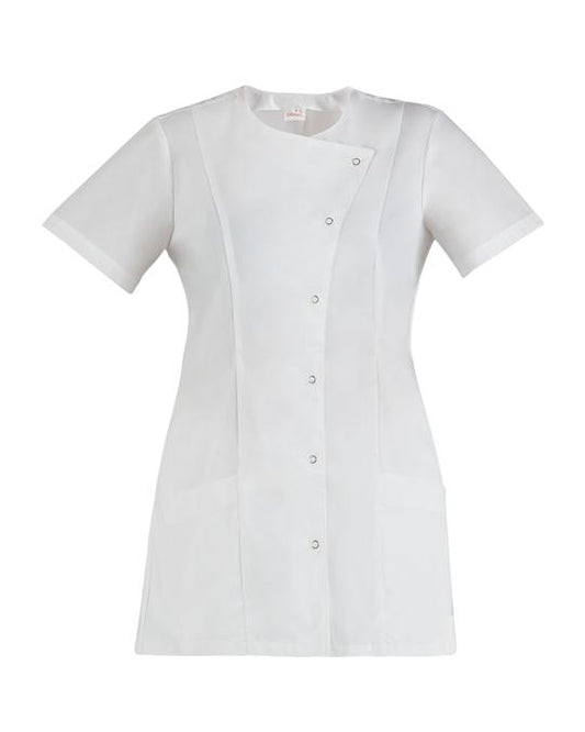 Casacca Elea Bianco Casacca Donna Manica Corta Inserti in Rete Elasticizzata Estetista Medicale