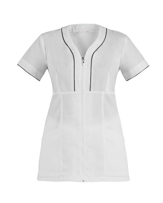 Casacca Pines Bianco Casacca Donna Manica Corta Inserti in Rete Elasticizzata Estetista Medicale