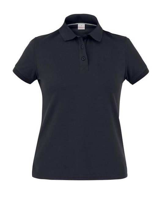 Polo Susan Nero Polo Donna Elasticizzata Tessuto Tecnico Piquet Traspirante