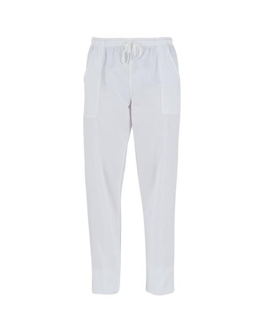 Pantalone Pitagora Bianco Unisex 100% Cotone Medico Farmacista Dentista Infermiere