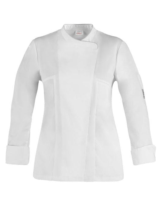 Giacca Susi Bianco con Profilo Grigio Giacca Cuoco Maniche Lunghe con Profilo