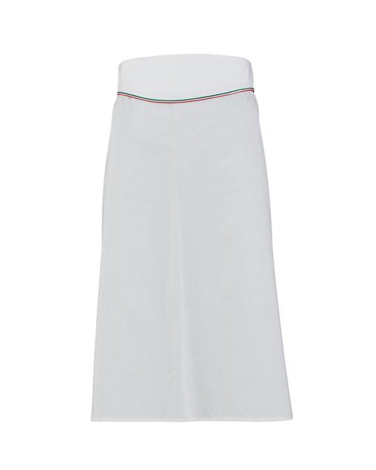 Grembiule Giunone Bianco con Profilo Tricolore Grembiule Cuoco con Baschina