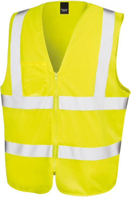 Gilet Alta Visibilità Giallo Tabard con Zip Gilet Cantiere con Cerniera