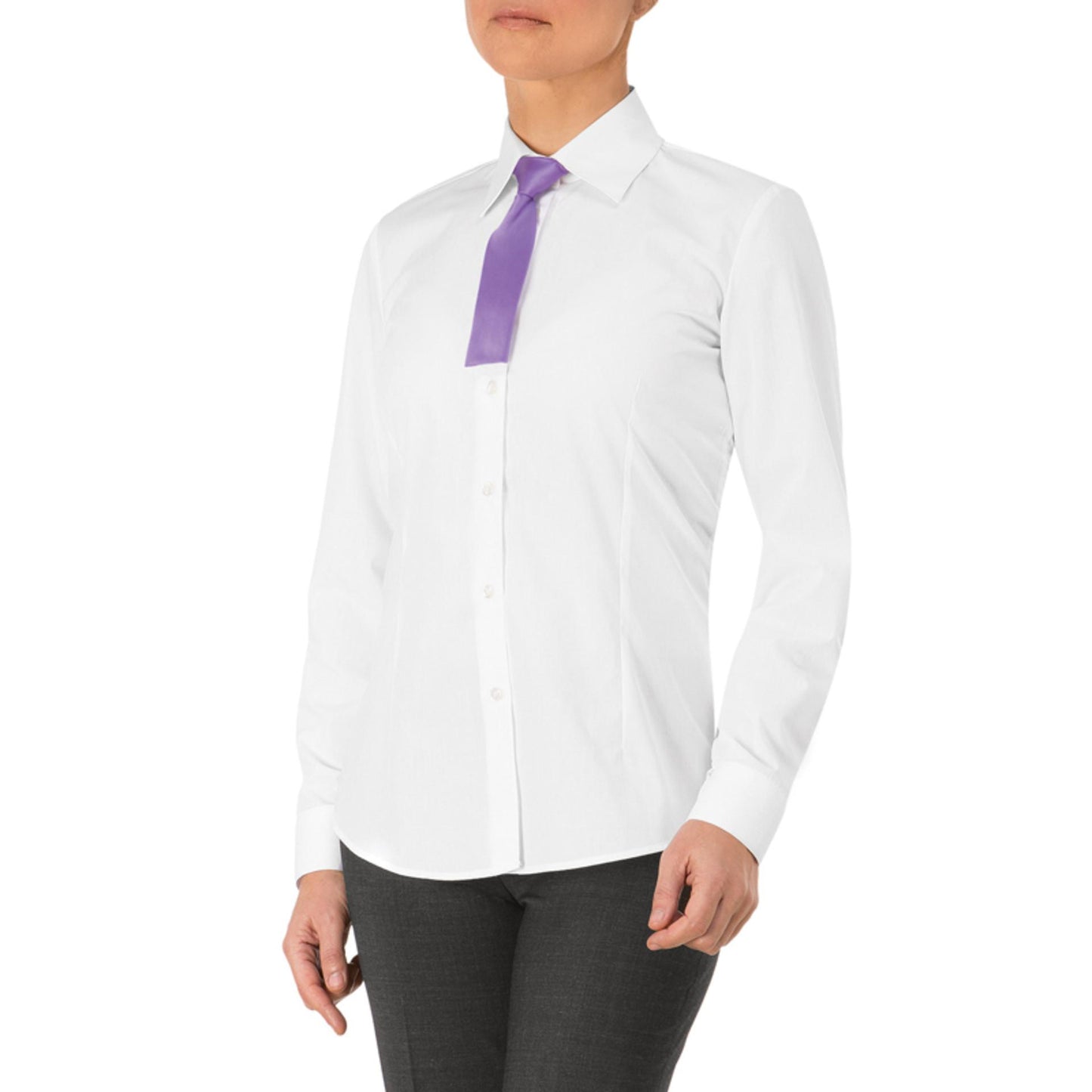 Camicia Aurora Bianco Camicia Donna Manica Lunga Cameriera Reception Stiro Facile