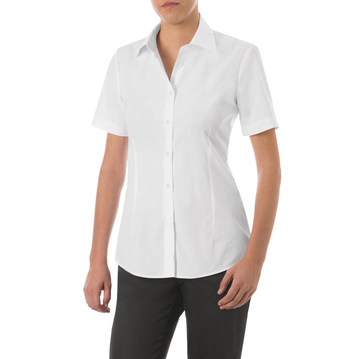 Camicia Aurora Bianco Camicia Donna Manica Corta Cameriera Reception Stiro Facile