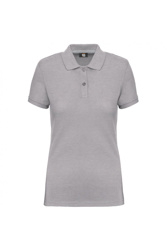 Polo Donna Grigio Melange Polo Trattamento Antibatterico